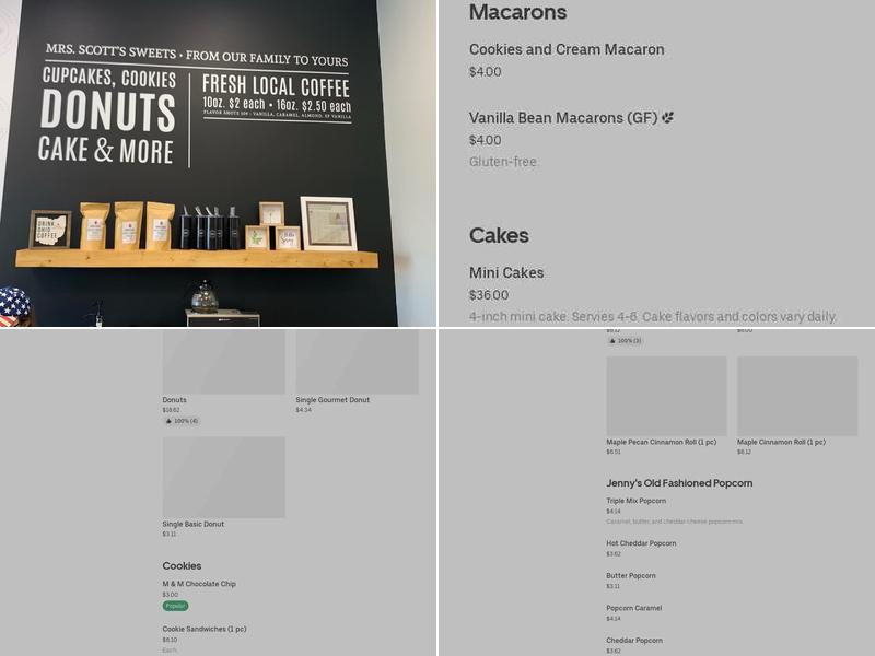 Mrs. Scott's Sweets Menu