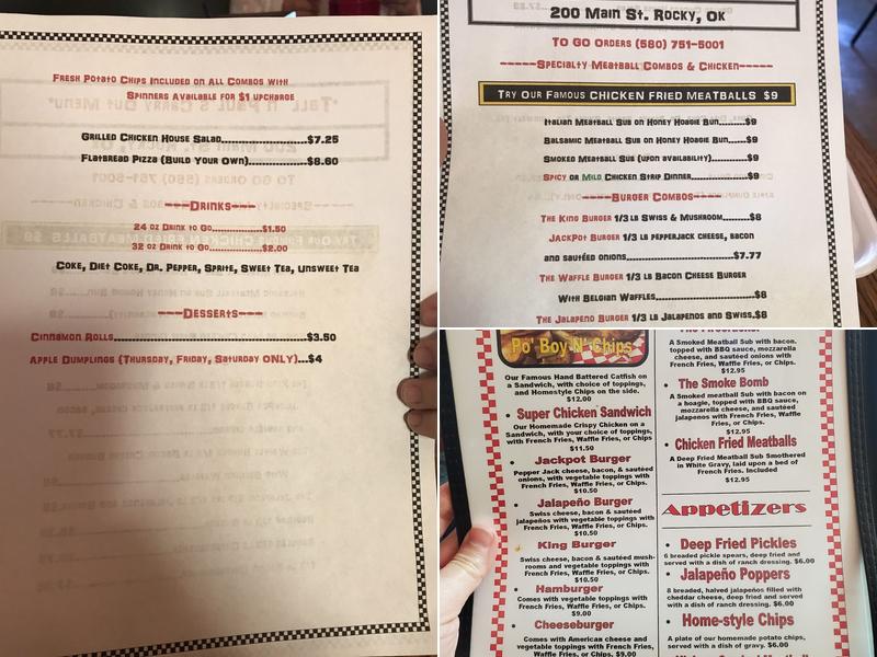 Tall Paul's Lodging Menu