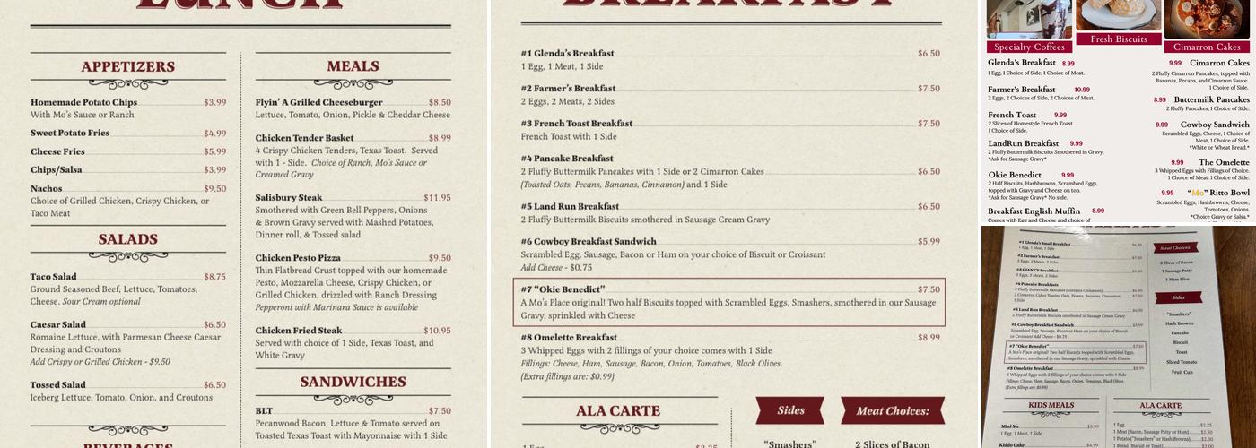 Mo's Place Menu