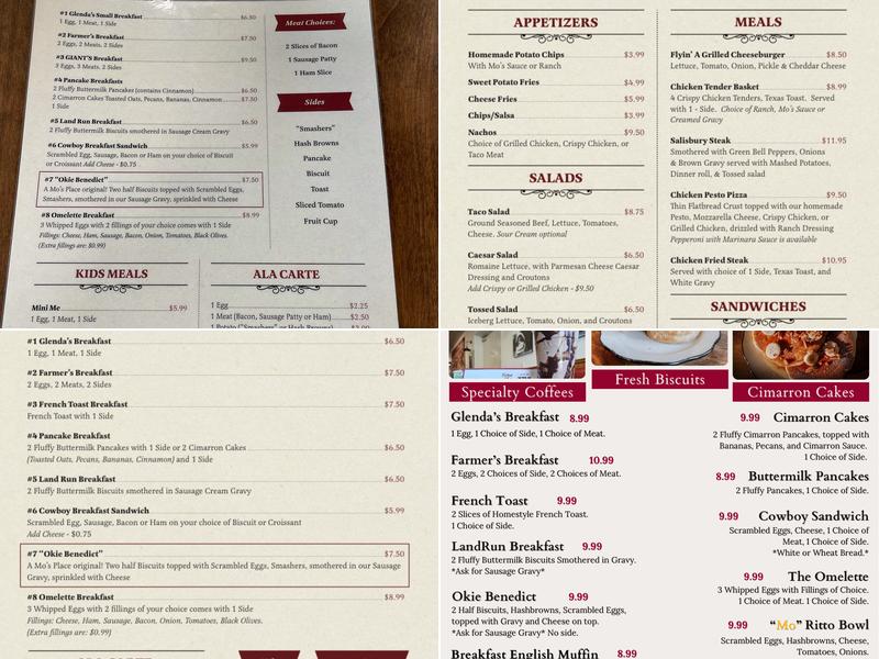 Mo's Place Menu