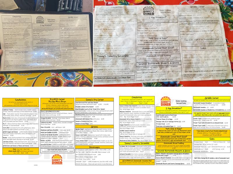 Sunny's Diner Vancouver Menu