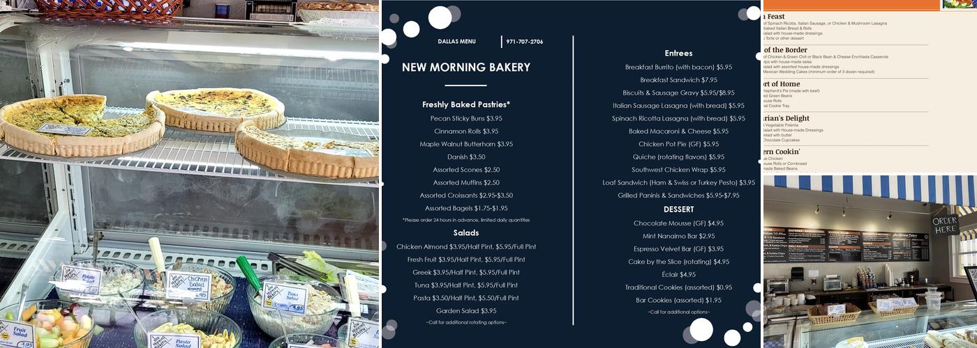 New Morning Bakery Dallas Menu