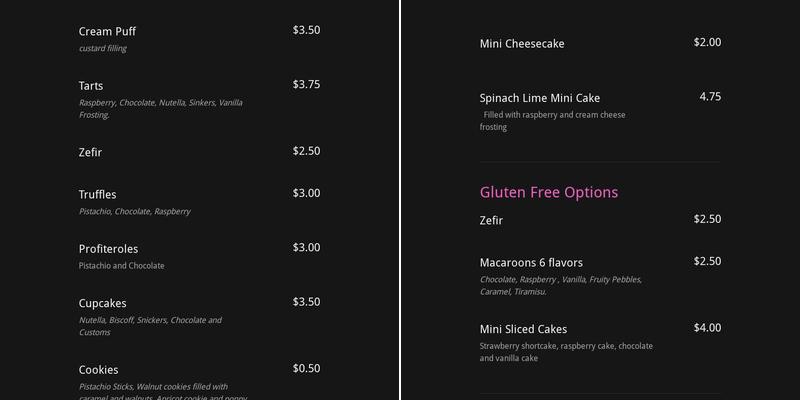 Sweet Rhythm Bakery Menu