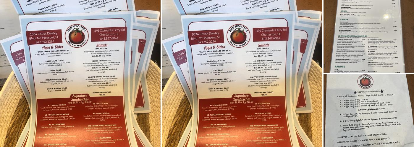 Joey Tomatoes Deli & Market Menu