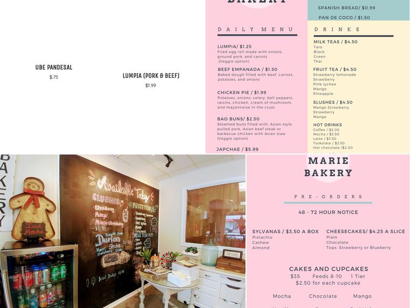 Lourdes Marie Bakery Menu