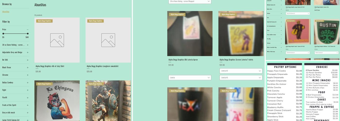 Abuelita’s Bakery Spot Menu