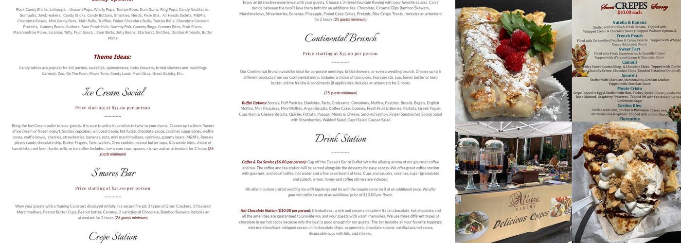 Allure Bakery Menu