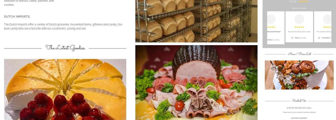 Koster's Bakery & Deli/ Dutch Imports Menu