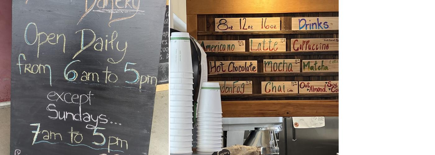 Blackbird Bakery Menu