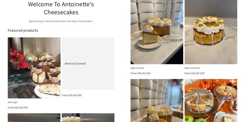 Antoinette's Cheesecakes Dartmouth Menu