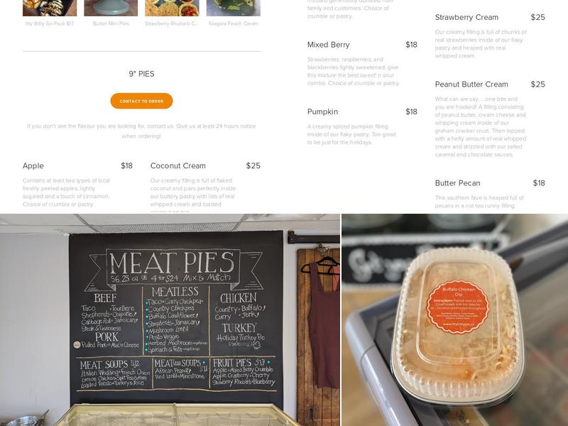 Itty Bitty Pie Company Menu