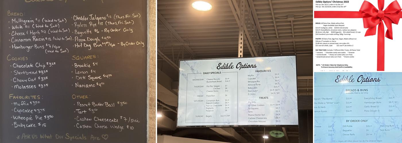Edible Options Menu