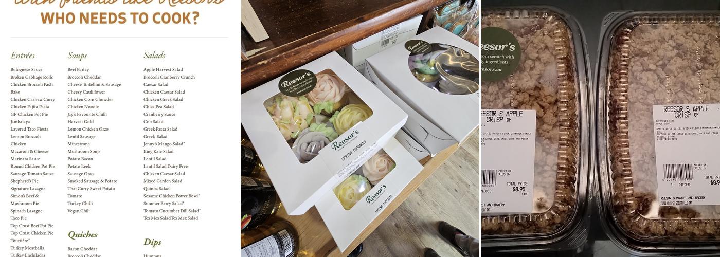 Reesor's Market & Bakery Menu