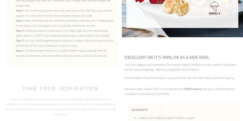 Aspire Bakeries \ Oakrun Farm Bakery Menu