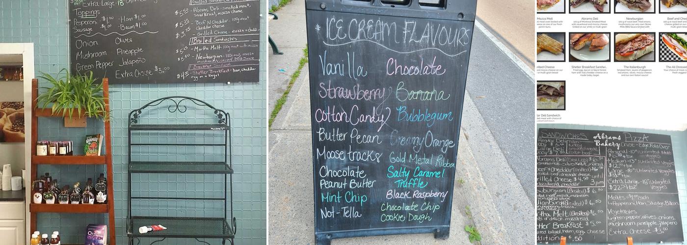 Abrams Bakery Menu