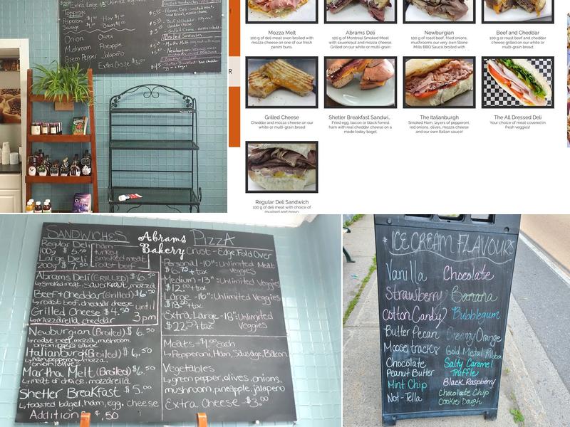 Abrams Bakery Menu