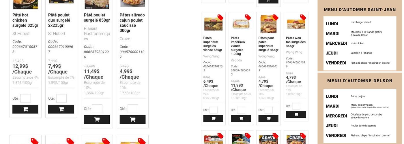 Pasquier Menu