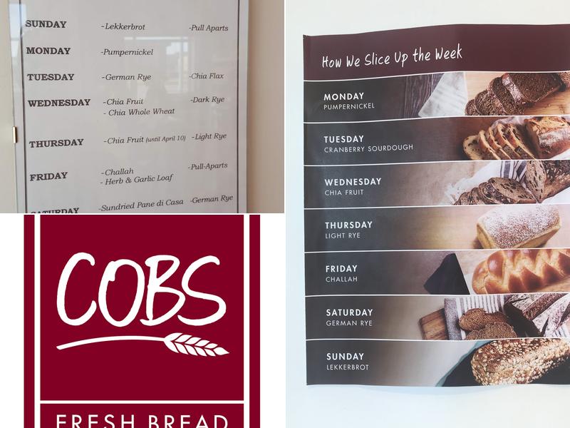 COBS Bread Menu