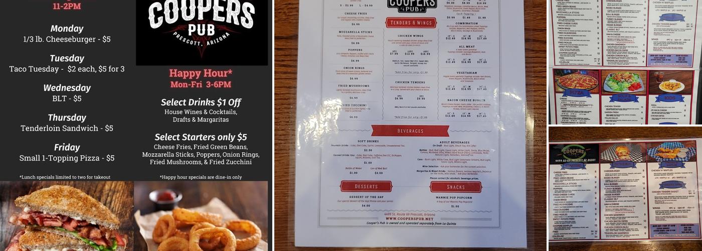 Coopers Pub Menu