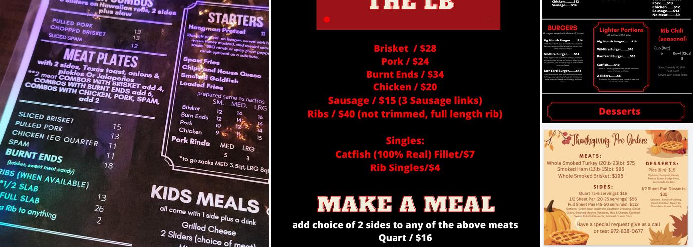 Hatchet House BBQue Menu