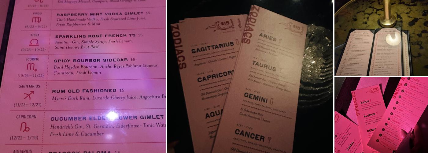 Tiger and Peacock Menu