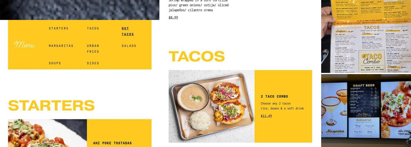Urban Fish Taco Menu