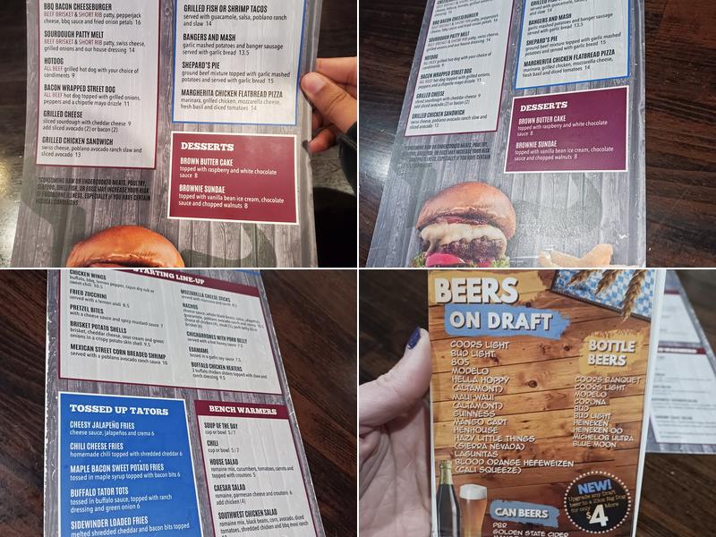 The Draft Sports Pub Menu