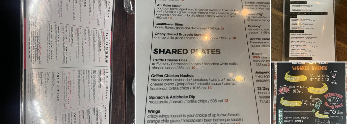 Eureka! Santa Clara Menu