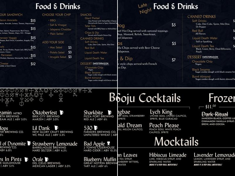 Guildhouse Menu