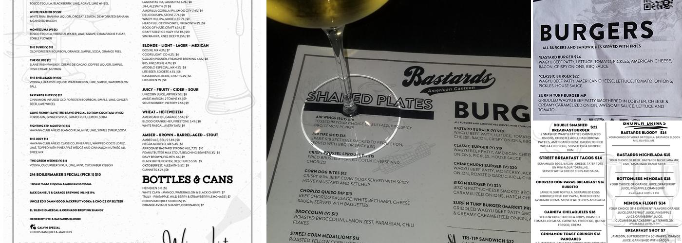 Bastards Canteen Menu