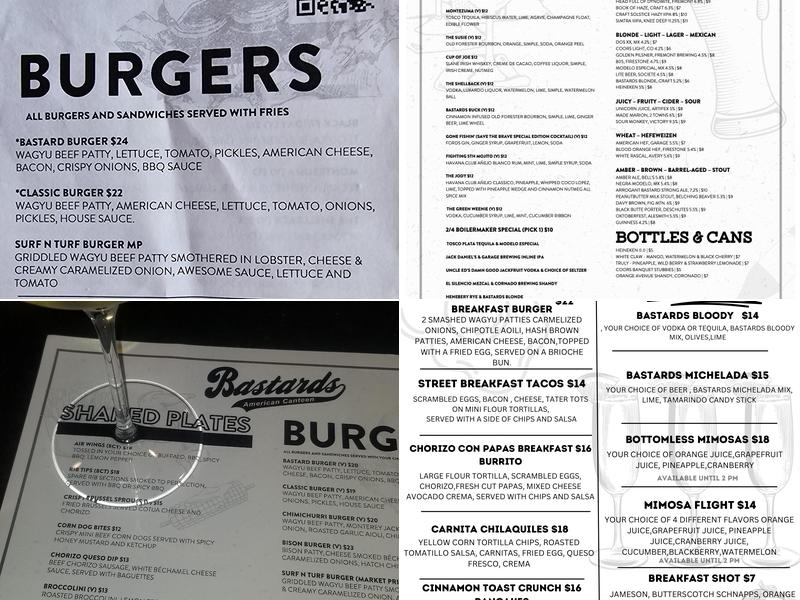 Bastards Canteen Menu