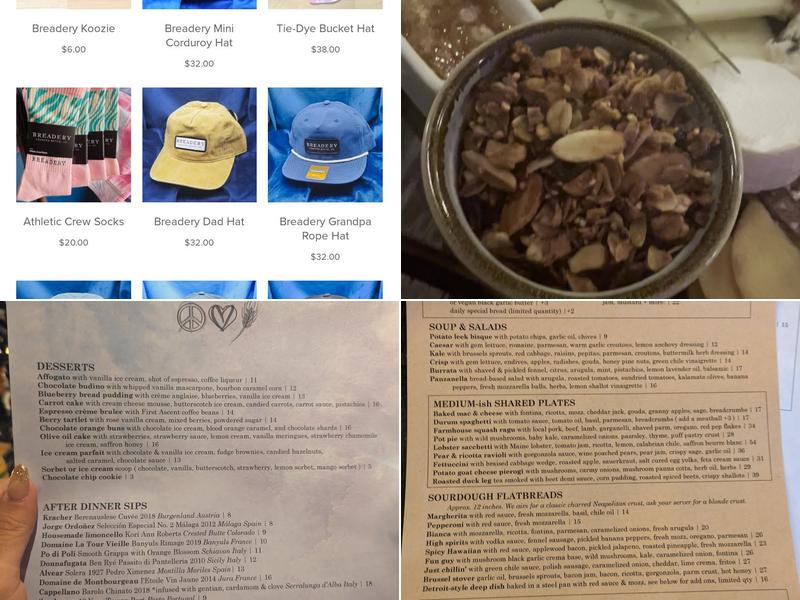 Breadery Menu