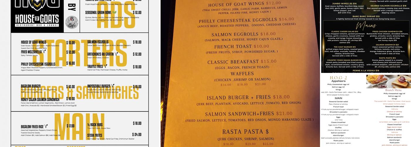 House Of Goats Menu