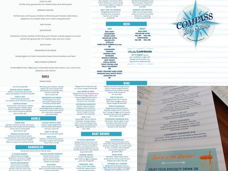 Compass Bar & Chill Menu