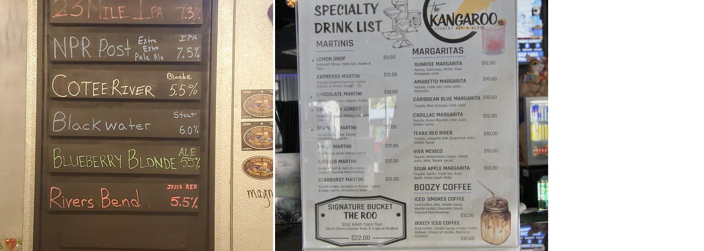 The Kangaroo Menu