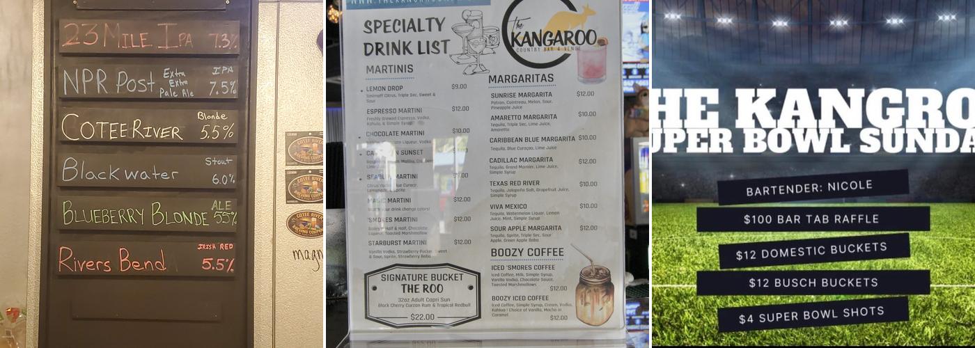 The Kangaroo Menu