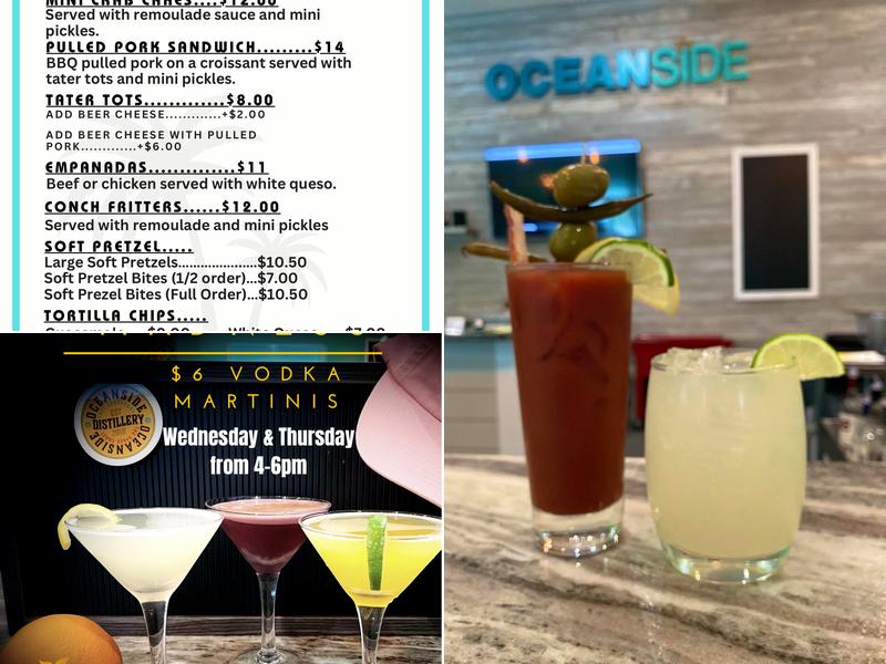 Oceanside Distillery Cape Canaveral Menu
