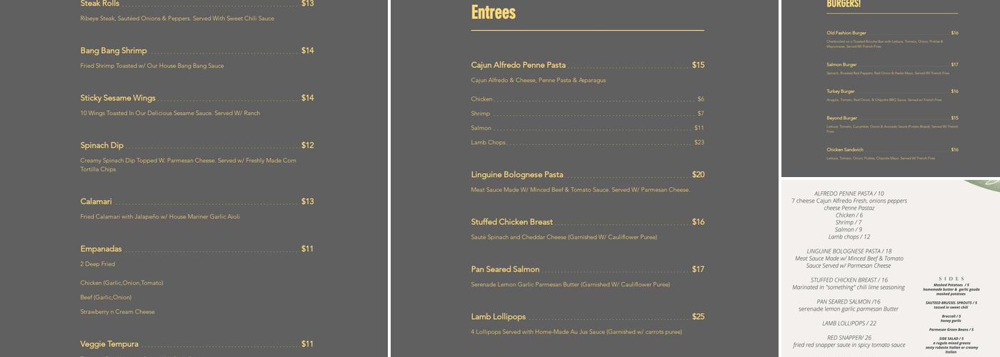 Modish Restaurant & Bar Menu