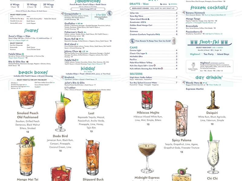 Zunzibar Menu