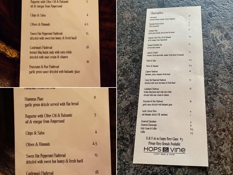 Hops & Vine Menu