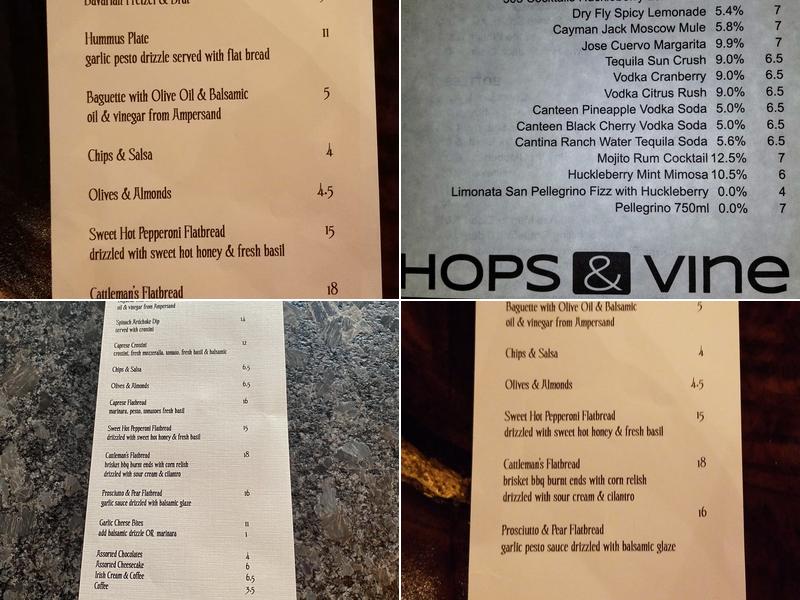 Hops & Vine Menu