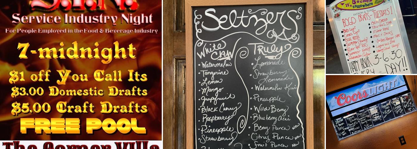 Corner Villa Bar Menu