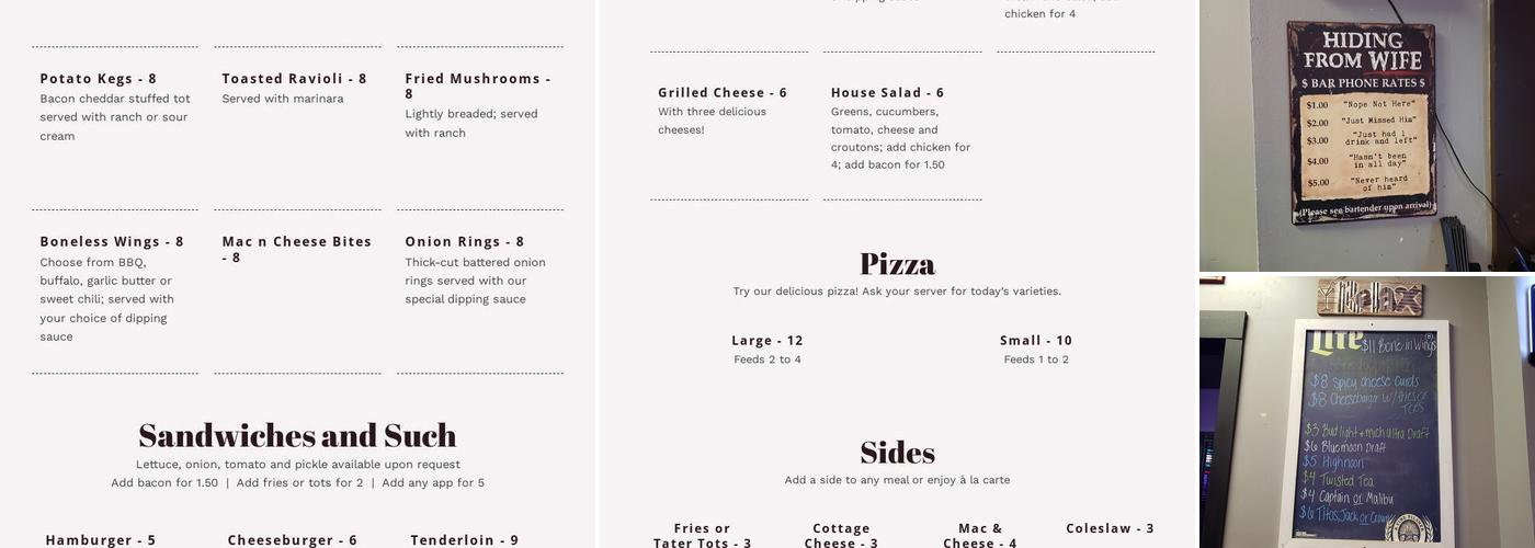 THE STATION SALOON Menu