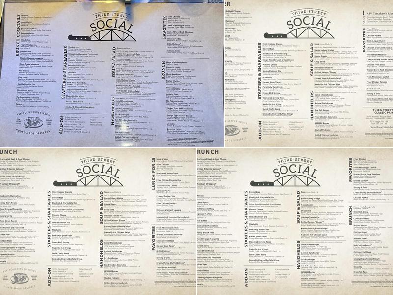 Third Street Social South Plaza Menu