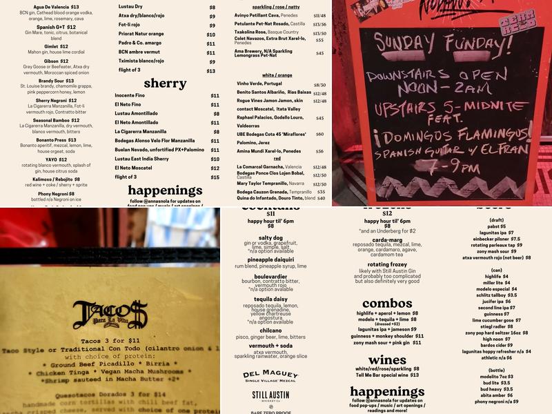 Anna's Menu
