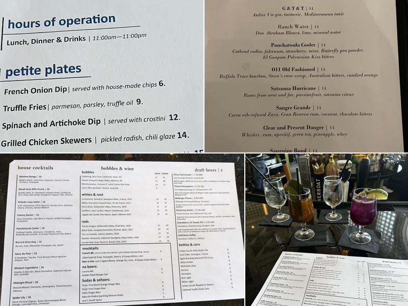 Observatory Eleven Bar Menu