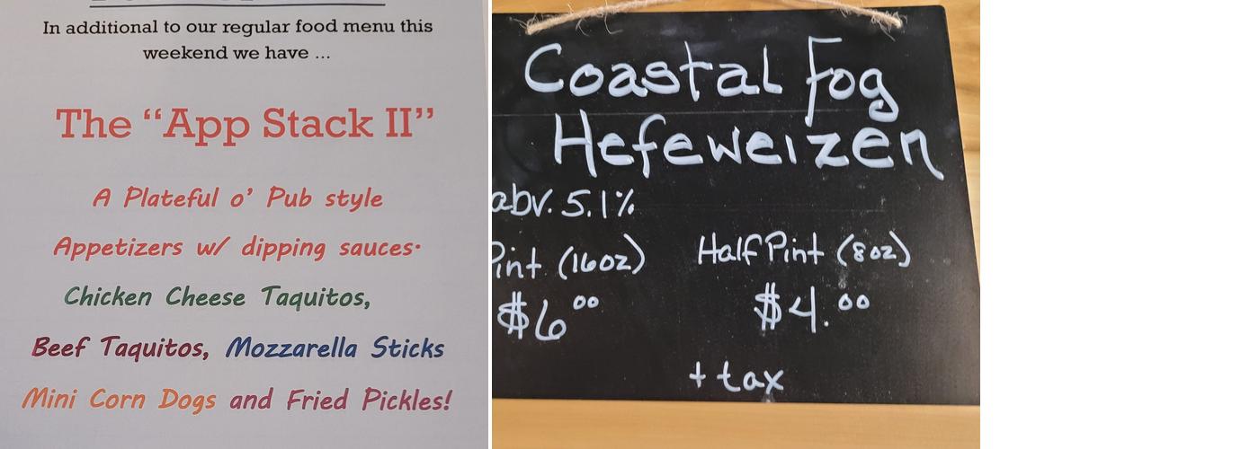 Bath Ale Works Menu