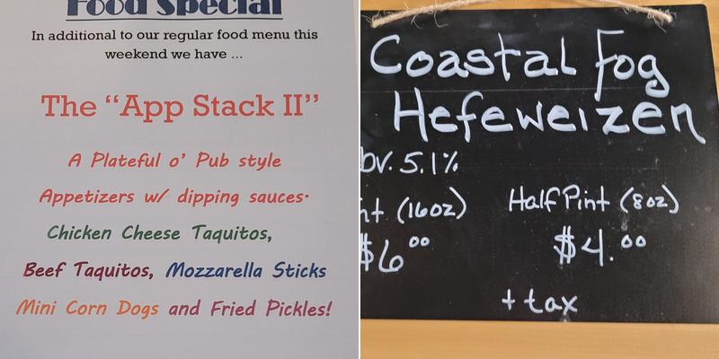 Bath Ale Works Menu