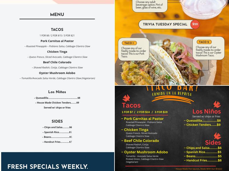 Ledge Brewing Company Menu