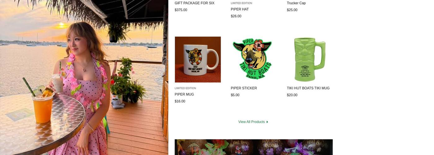 Tiki Hut Boats Menu